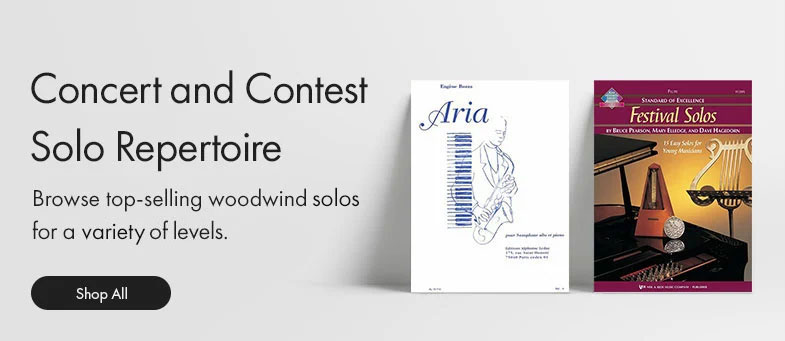 Shop top-selling woodwind solo sheet music in a variety of styles perfect for concert and contest season.
